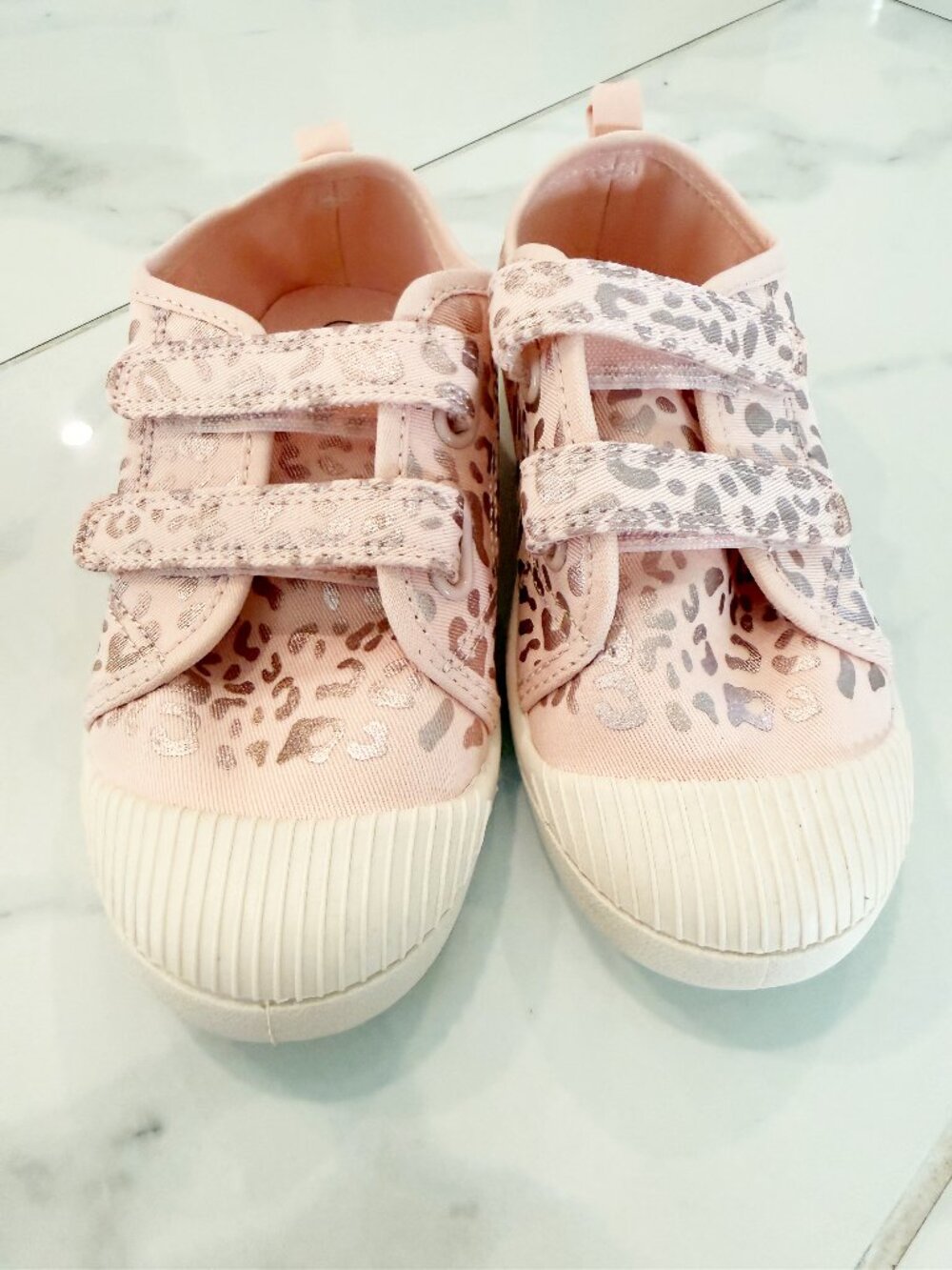 Cat & Jack Pink Toddler 12 Parker Hook and Loop Closure Leopard Print Sneakers - Picture 3 of 9